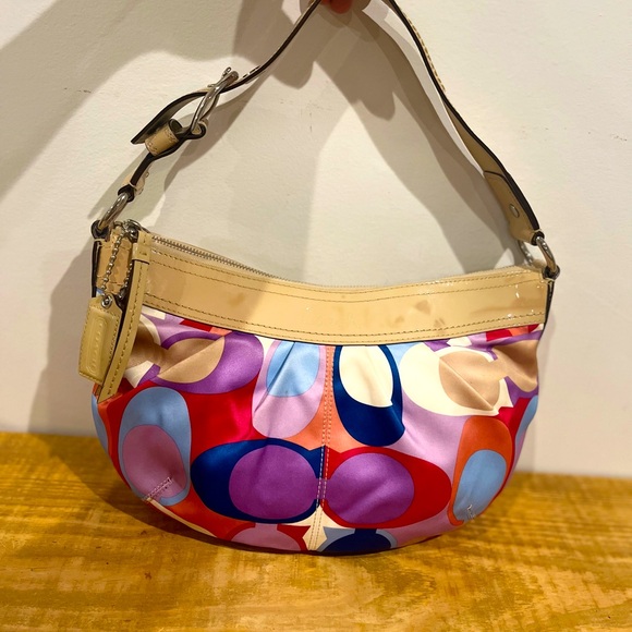 Coach Handbags - Coach vtg multicolored leather and nylon shoulder bag